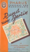 alte Pharus Verkehrs- und Wanderkarte Rund um Berlin, M 1:130.000